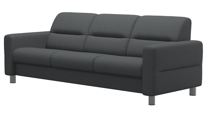 Stressless Fiona 3 Seater Sofa Silva Dark Grey Fabric